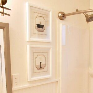 White Bathroom Wall Art 2 Piece Set